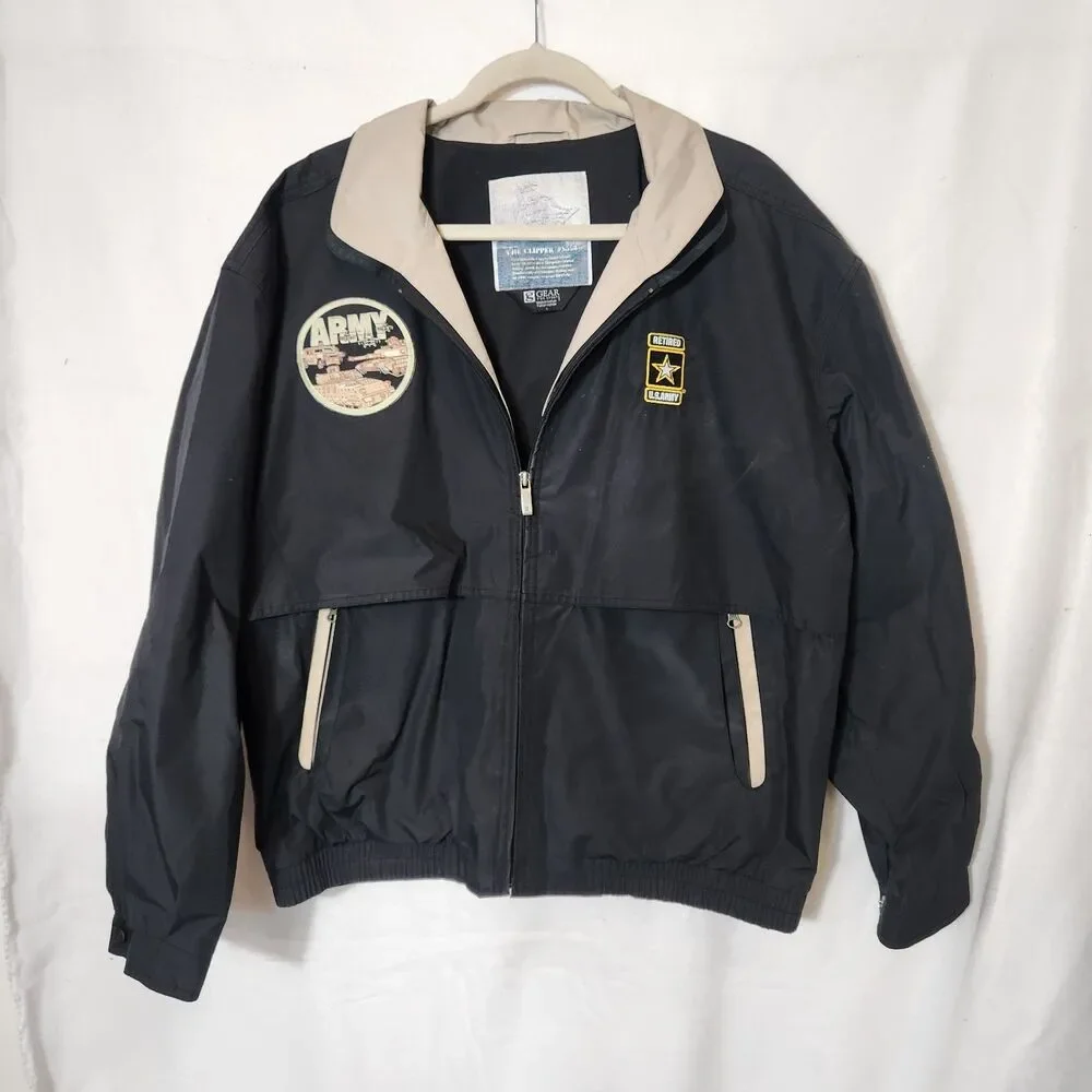 The Clipper #S558 Gear for Sports Men's Jacket Windbreaker Large Army Retired